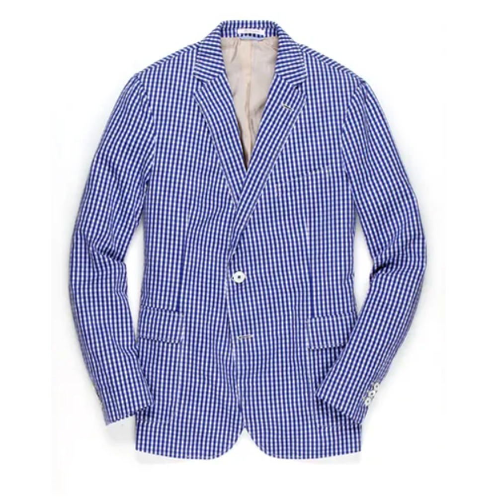 GANT The Gingham Blue Check Cotton Rugger Blazer Jacket Farfetch 46 38 S $595